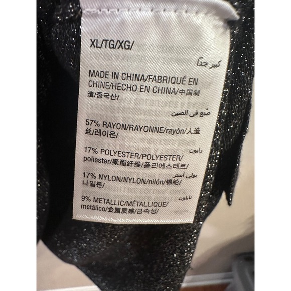 Alfani Women's XL Top Long Sleeve Asymmetrical Sparkle Party Blouse - Picture 4 of 5